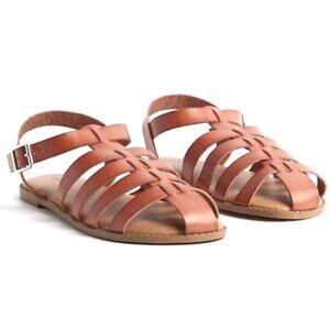 Torrid Faux Leather Fisherman Caged Sandal Size 8.5 WIDE (WW) Flats Boho NEW